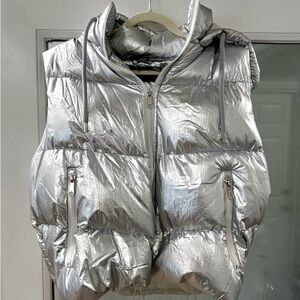 Deluc Metallic Silver Puffer Vest